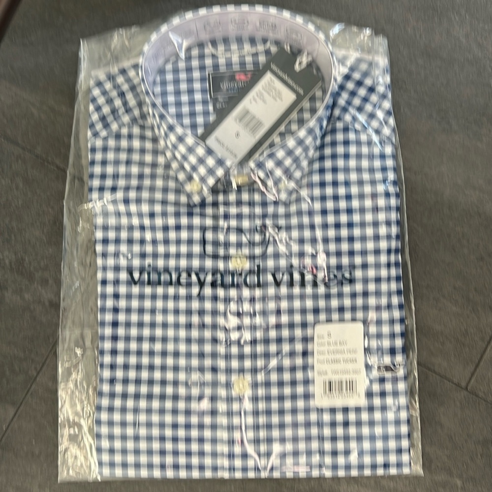 Vineyard Vines Blue/White  Men’s Classic Tucker Shirt